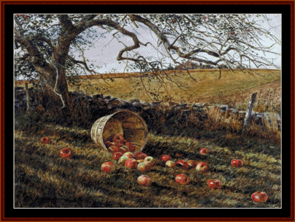 Apple Basket - Americana pdf cross stitch pattern