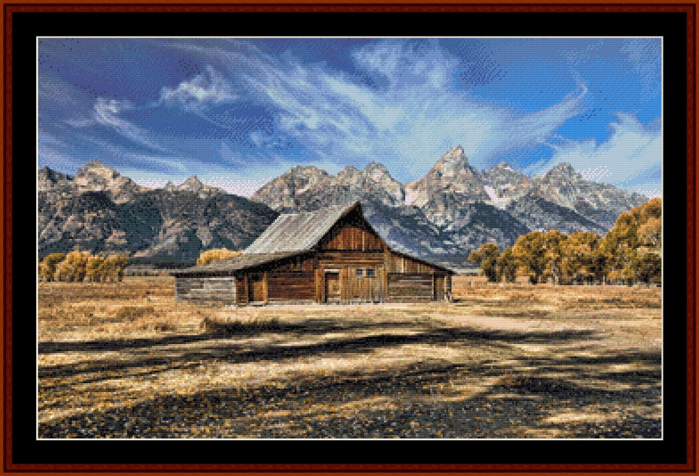 Mormon Barn - Americana cross stitch pattern