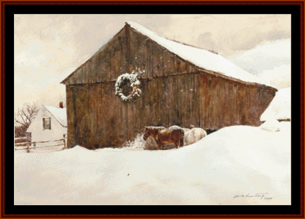 Christmas Snow - Americana pdf cross stitch pattern