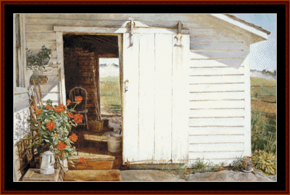 Country Geraniums - Americana pdf cross stitch pattern