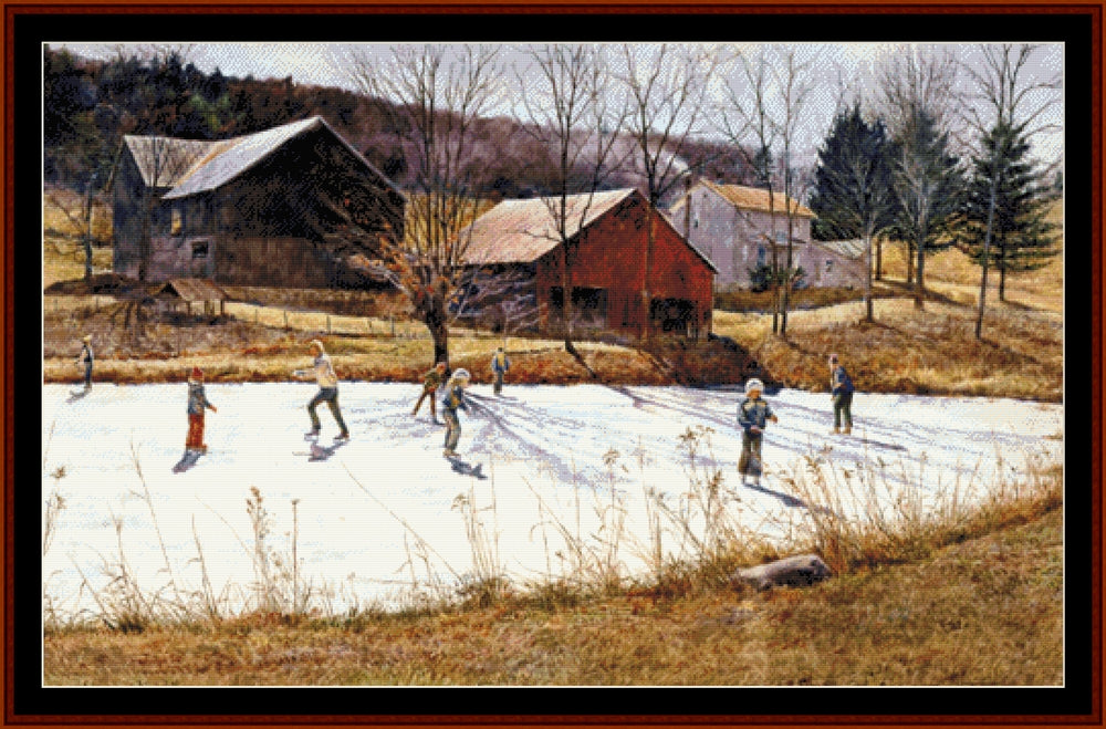 Farm Pond - Americana pdf cross stitch pattern