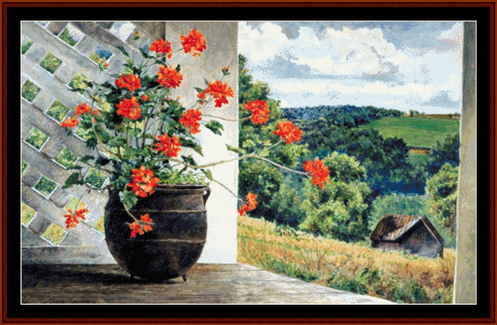 Potted - Americana pdf cross stitch pattern