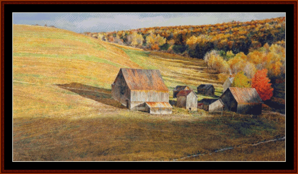 Red Maple - Americana pdf cross stitch pattern