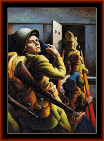 WWII: Shipping Out - Americana pdf cross stitch pattern