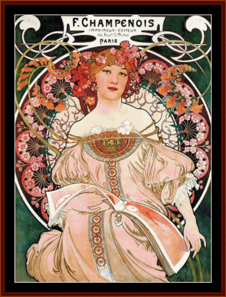 F. Champenois 1898 - Alphonse Mucha pdf cross stitch pattern