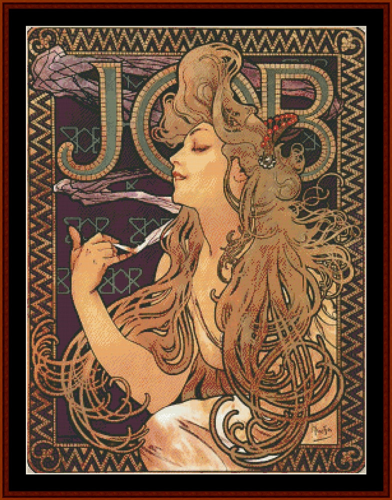 Job - Alphonse Mucha pdf cross stitch pattern