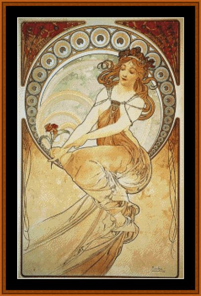 Painting - Alphonse Mucha pdf cross stitch pattern