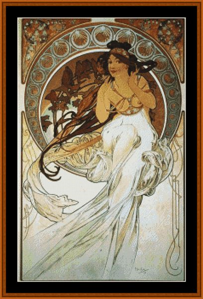 Poetry - Alphonse Maria Mucha pdf cross stitch pattern
