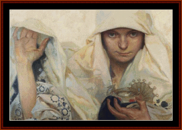 Fate - Alphonse Mucha pdf cross stitch pattern