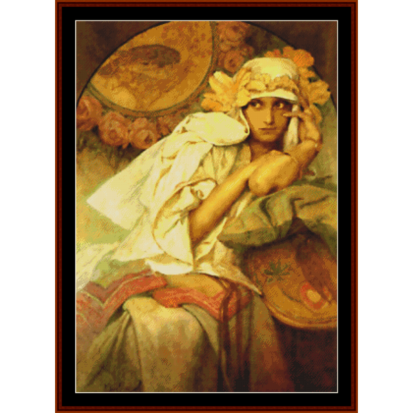 Muse - Alphonse Mucha pdf cross stitch pattern