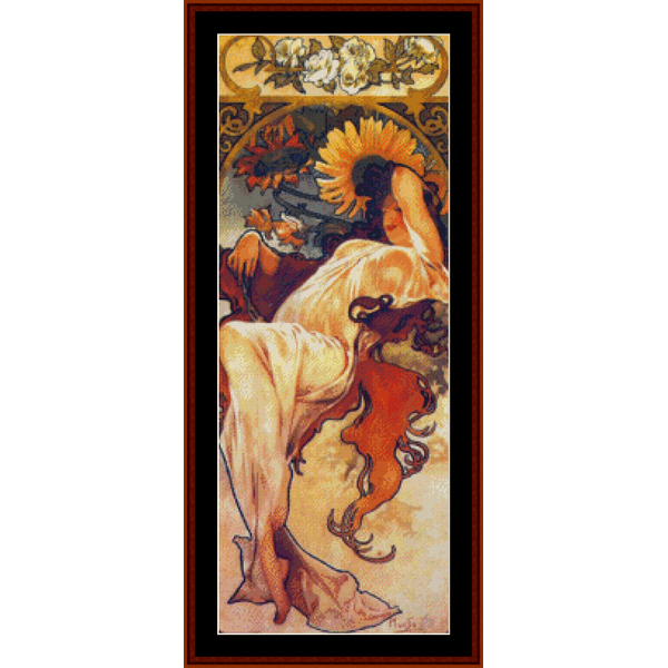 Sunflowers - Alphonse Mucha pdf cross stitch pattern