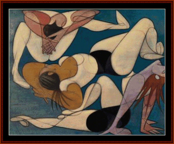 Acrobats - Almada Negreiros pdf cross stitch pattern