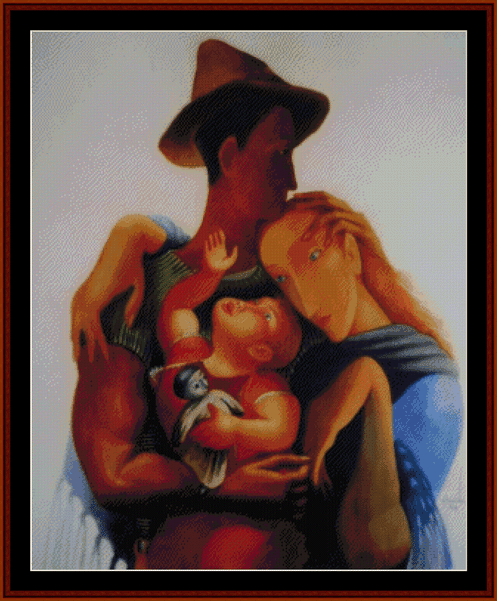 Family - Almada Negreiros cross stitch pattern