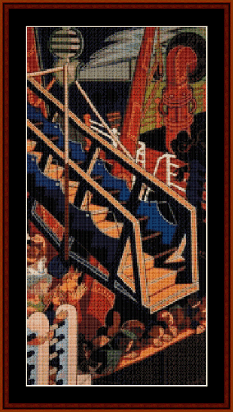 Departure of Immigrants, Center - Almada Negreiros cross stitch pattern