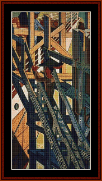 Departure of Immigrants, Right- Almada Negreiros cross stitch pattern