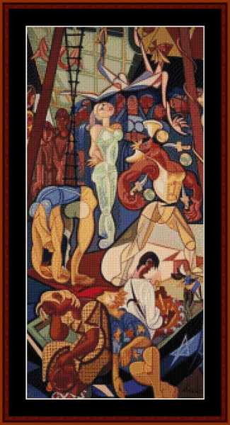 Sunday in Lisbon, Right - Almada Negreiros cross stitch pattern