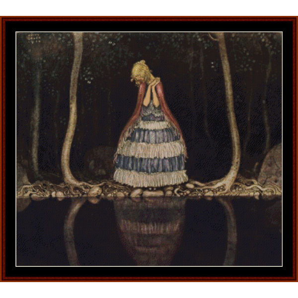 The Dark Lake - John Bauer pdf cross stitch pattern