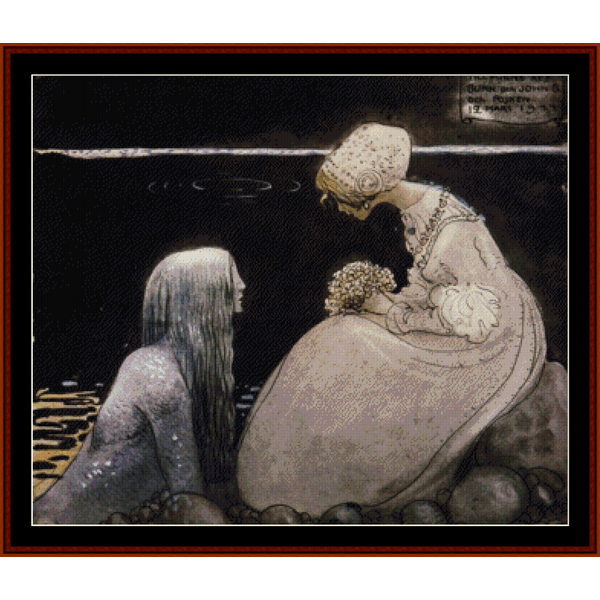 Agneta and the Sea King - John Bauer pdf cross stitch pattern