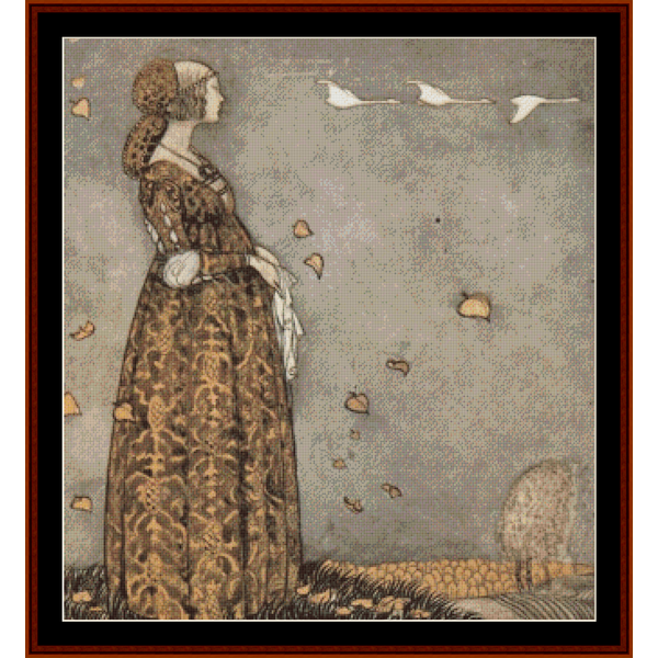 The Swan Maiden - John Bauer pdf cross stitch pattern