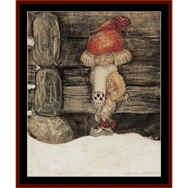 Merry Christmas – John Bauer pdf cross stitch pattern