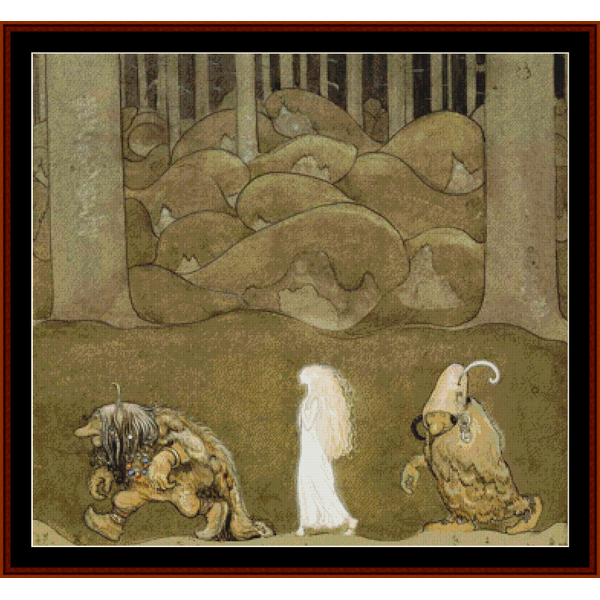 The Princess and the Trolls – John Bauer pdf cross stitch pattern