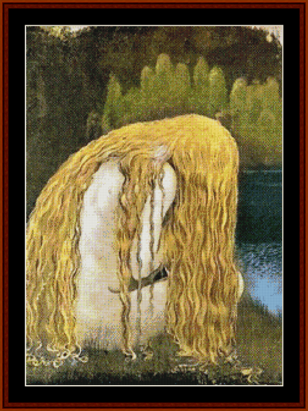 She Huddled by the Lake - Jon Bauer pdf cross stitch pattern