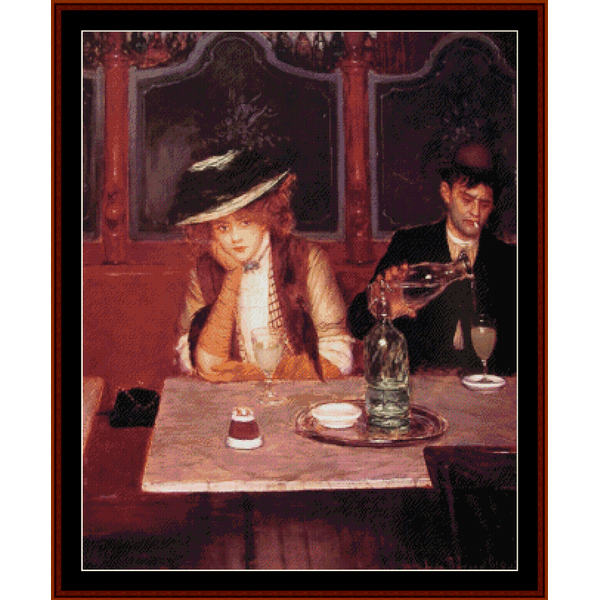 Absinthe Drinkers - Jean Beraud pdf cross stitch pattern