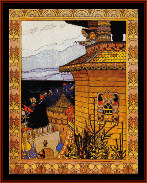Princess in the Tower - Ivan Bilbin cross stitch pattern