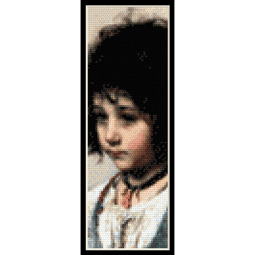 Young Girl - Alexei Harlamoff Bookmark cross stitch pattern