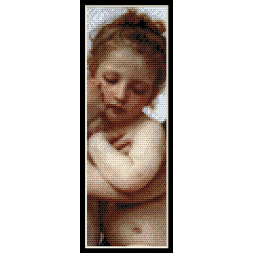 The First Kiss Bookmark - Bouguereau cross stitch pattern