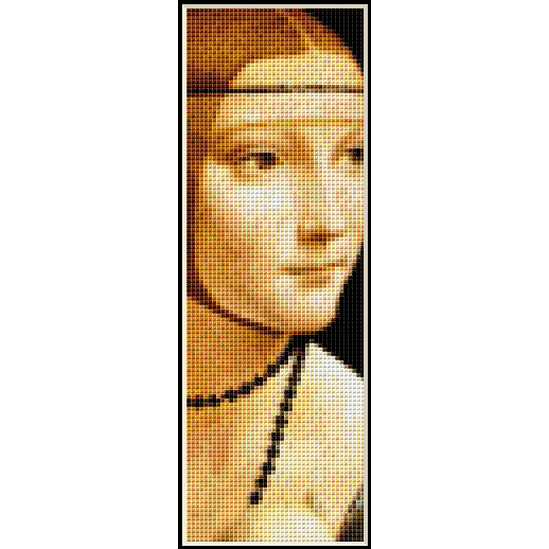 Lady with an Ermine Bookmark - DaVinci cross stitch pattern