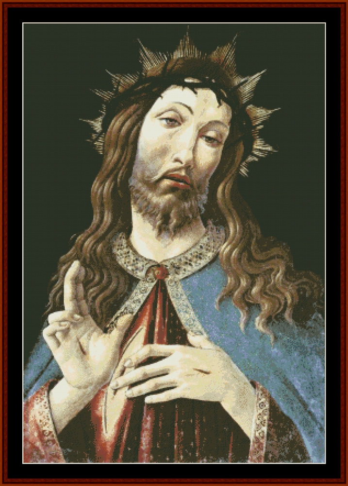 Christ Crowned with Thorns - Botticelli pdf cross stitch pattern