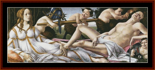Venus and Mars - Sandro Botticelli pdf cross stitch pattern