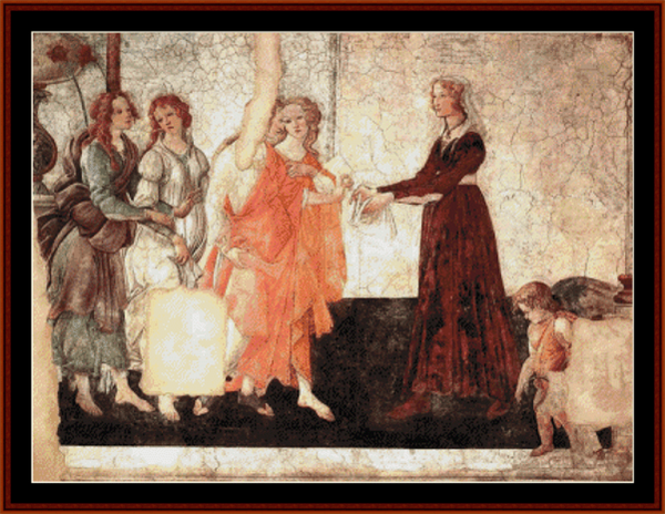 Venus and the Graces - Sandro Botticelli cross stitch pattern