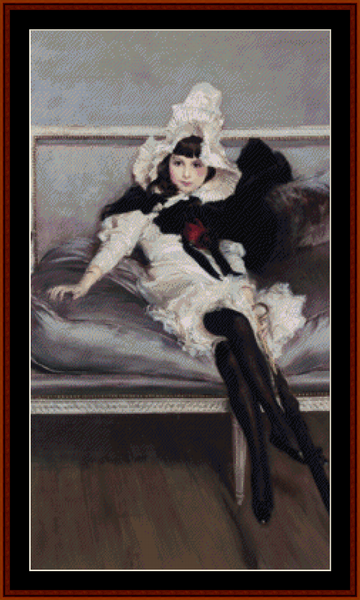 Giovanetta Errazuriz - Giovanni Boldini pdf cross stitch pattern