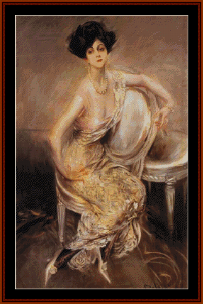 Rita Lydig - Giovanni Boldini pdf cross stitch pattern