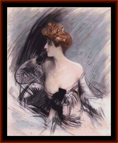 Sarah Bernhardt - Giovanni Boldini pdf cross stitch pattern