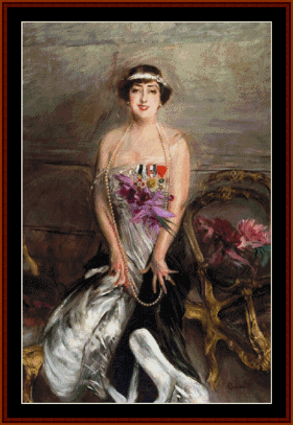 Madame LeClanche - Giovanni Boldini pdf cross stitch pattern