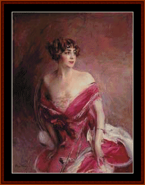 Madame de Biarritz - Giovanni Boldini pdf cross stitch pattern