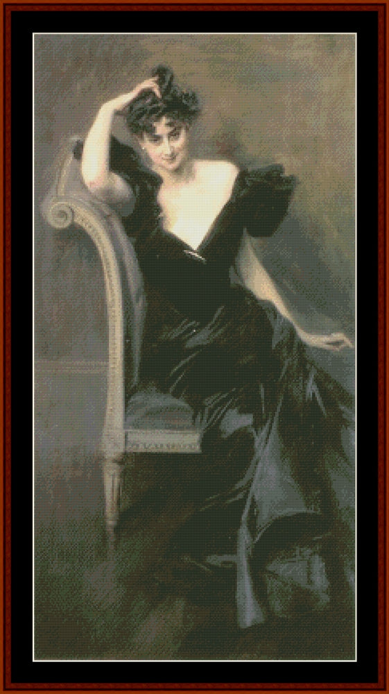 Madame Veil Picard - Giovanni Boldini cross stitch pattern