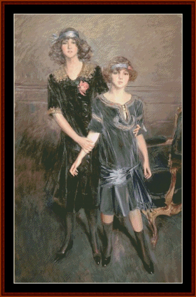 Consuelo and Muriel Vanderbilt - Giovanni Boldini cross stitch pattern