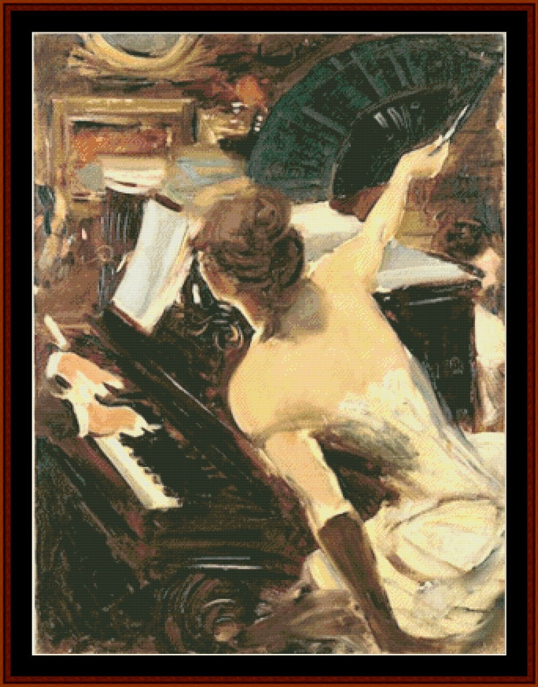 The Mondana Singer - Giovanni Boldini cross stitch pattern