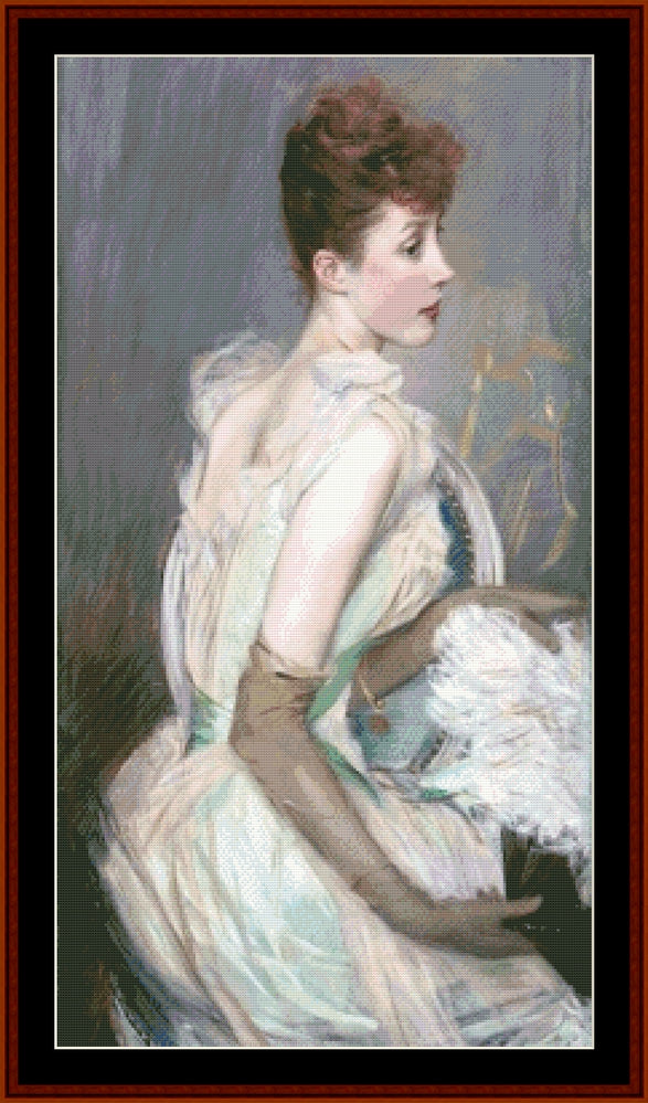 Countess Leusse - Giovanni Boldini cross stitch pattern