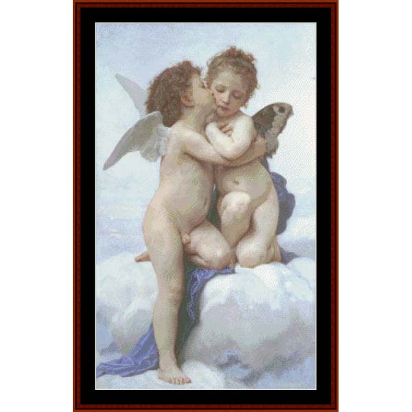 The First Kiss - William Bouguereau pdf cross stitch pattern
