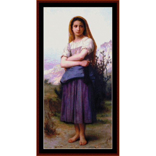 Young Shepherdess - Bouguereau cross stitch pattern