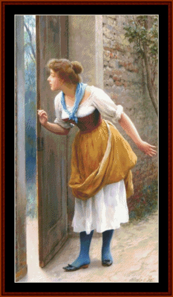 Eavesdropper - Bouguereau cross stitch pattern