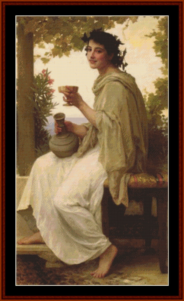 Bacchante - Bouguereau pdf cross stitch pattern