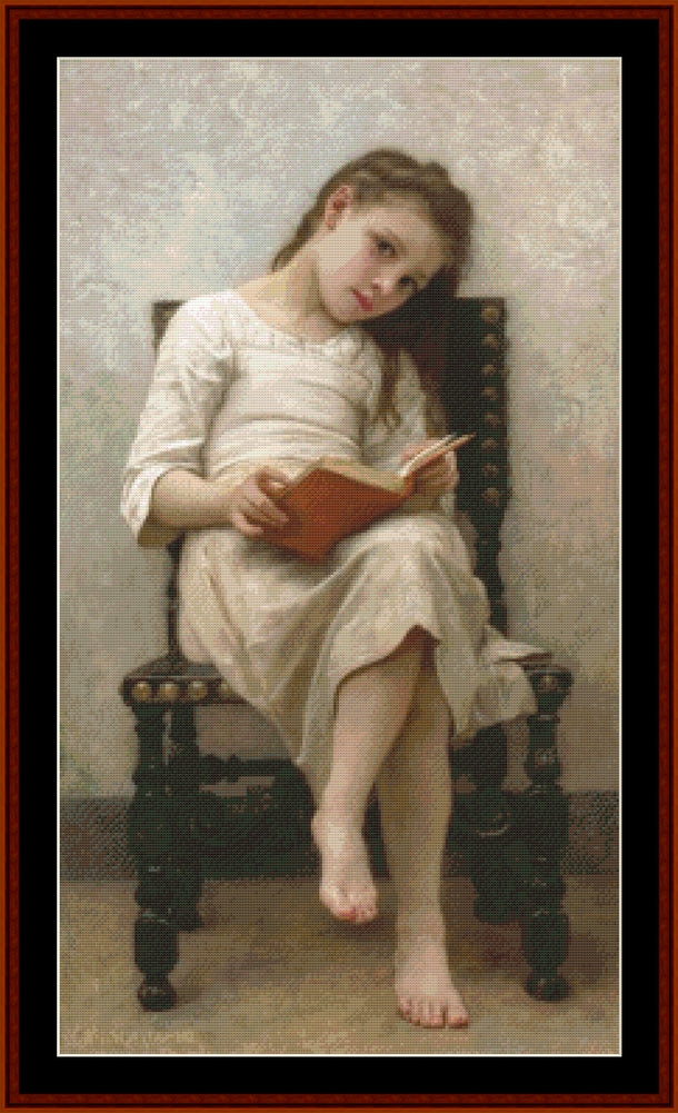The Prize Book - William Bouguereau pdf cross stitch pattern
