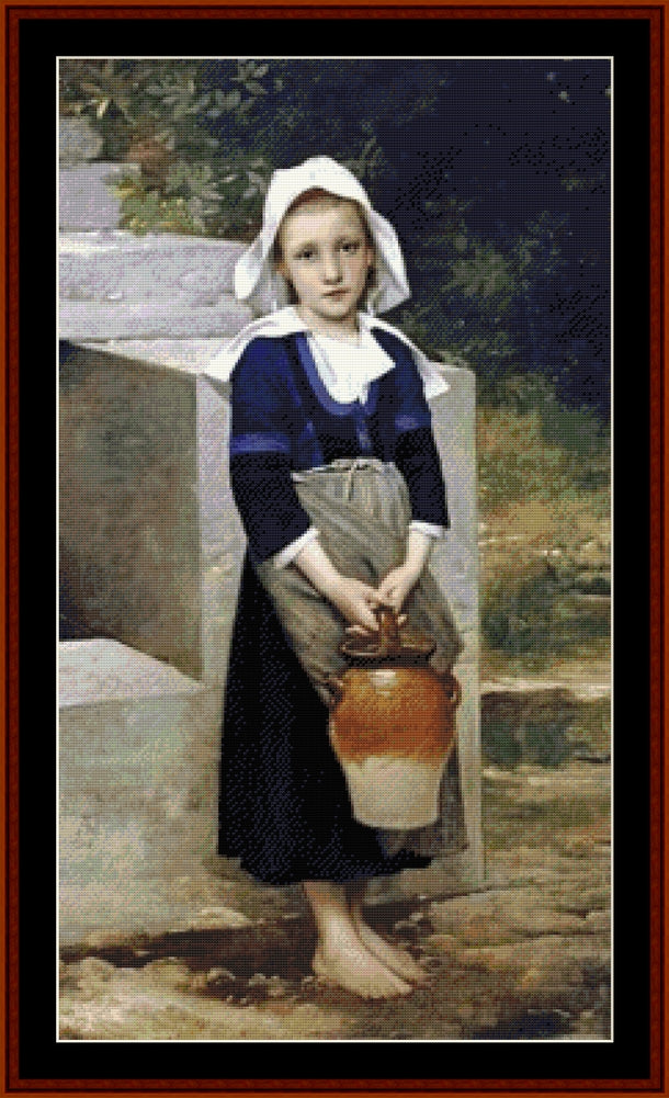 The Water Carrier - Bouguereau cross stitch pattern