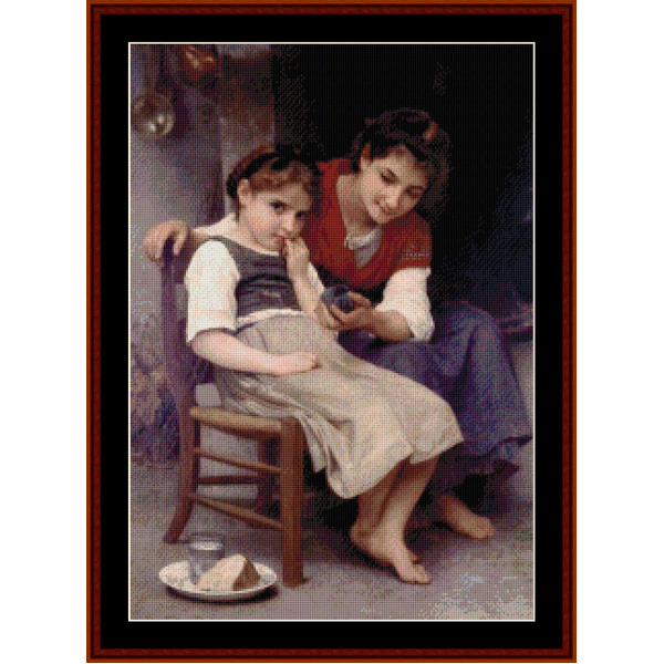 Little Pouter - William Bouguereau pdf cross stitch pattern